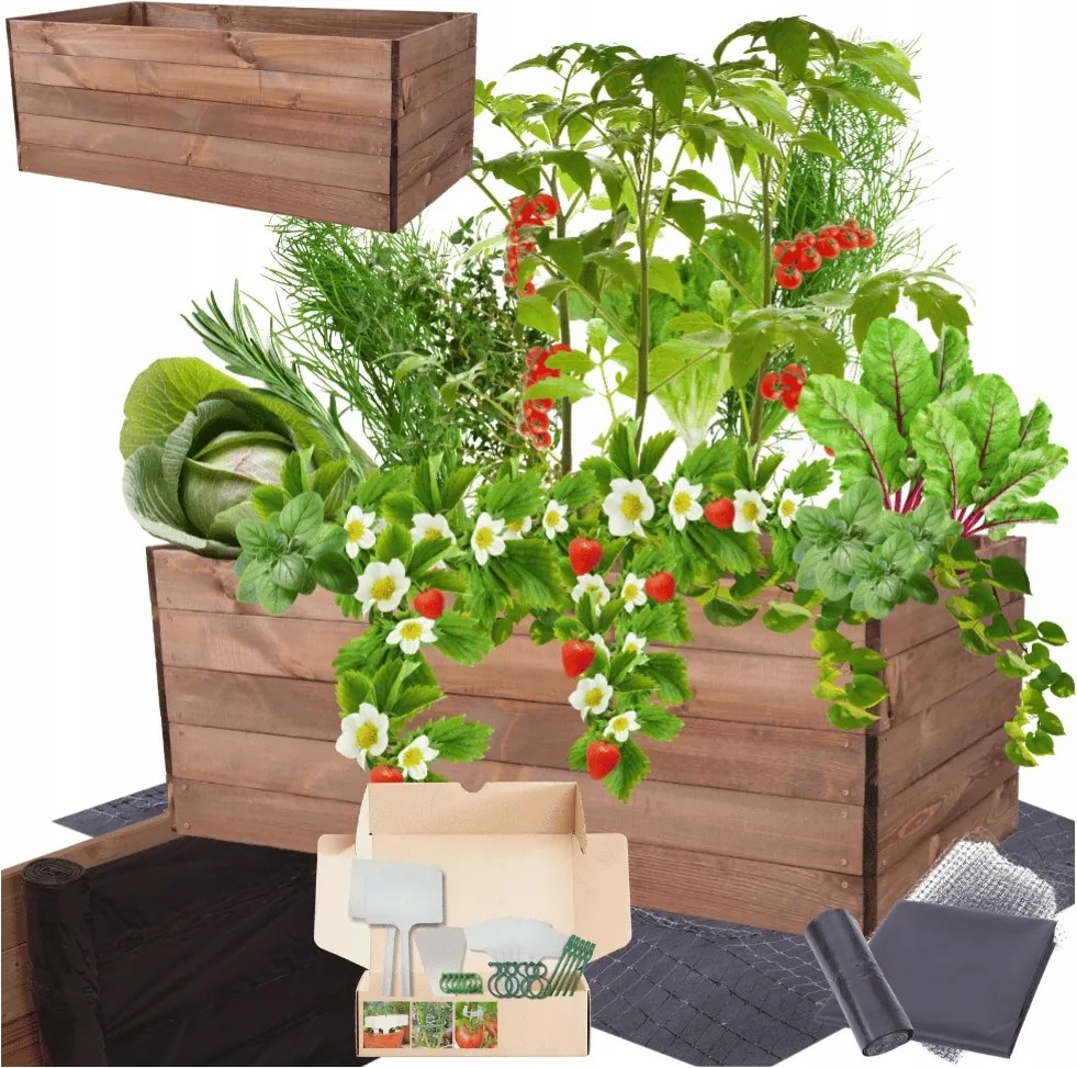 Ágyás magasított zöldséges láda virágtartó impregnáló 45x120x80