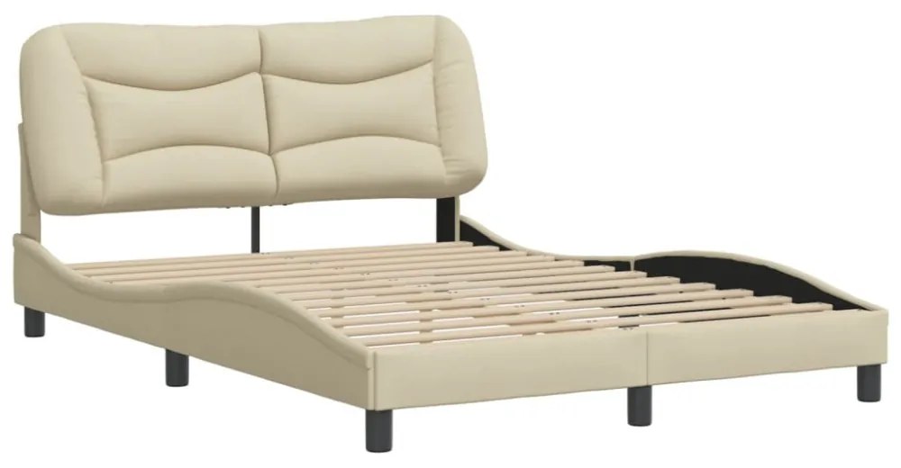 krémszínű szövet ágykeret matrac nélkül Hvar 140 x 190 cm