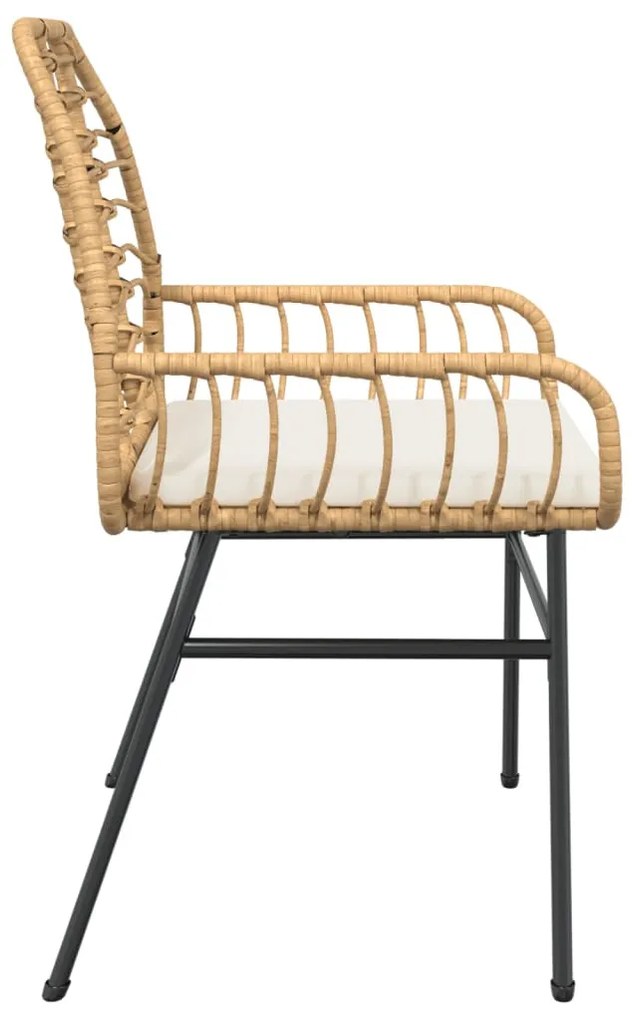 2 db barna polyrattan kerti szék párnákkal