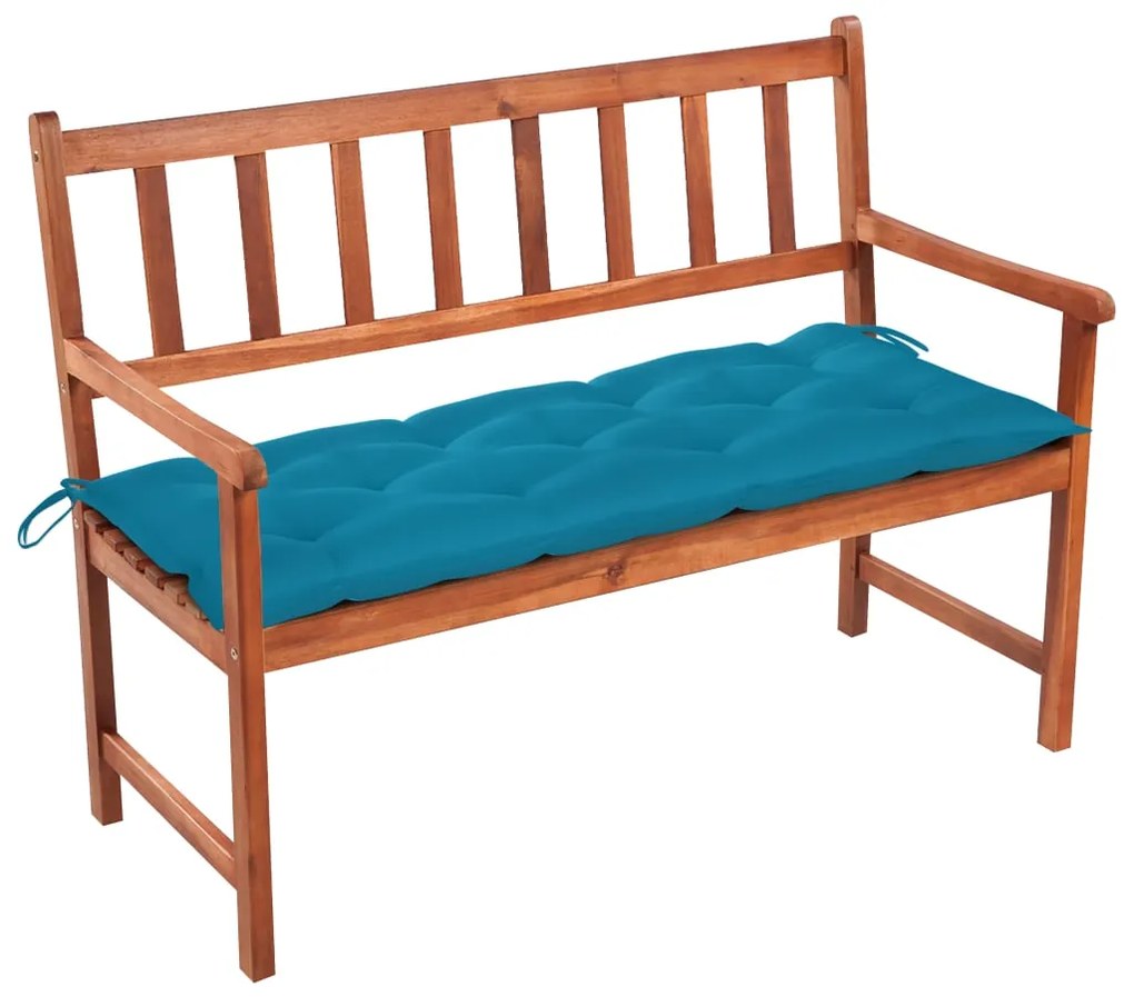 vidaXL tömör akácfa kerti pad párnával 120 cm
