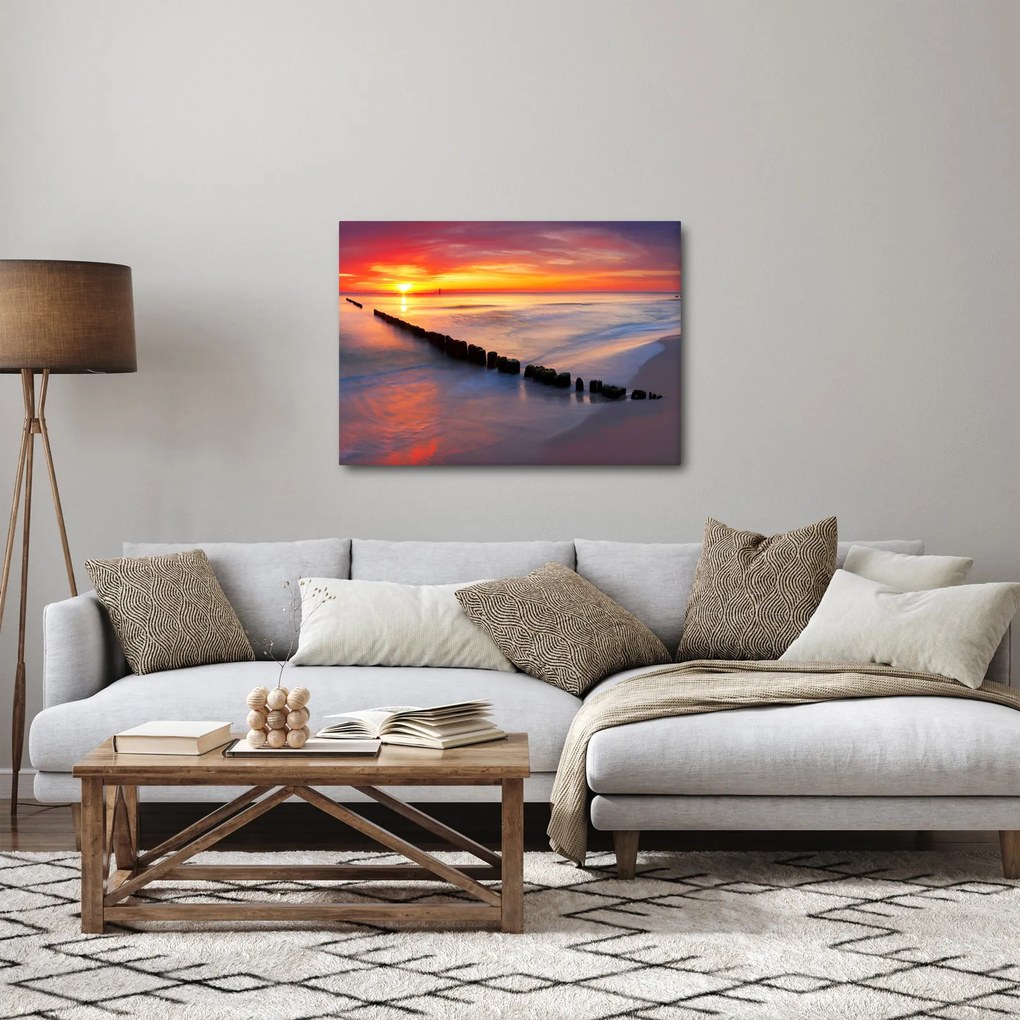 Kép - Naplemente, Balti tenger, Lengyelország (70x50 cm)