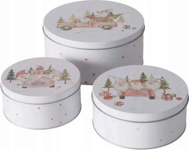 Apróságok Tárolására Szolgáló Dobozok Keksztartó Szett x3 Karácsonyi
