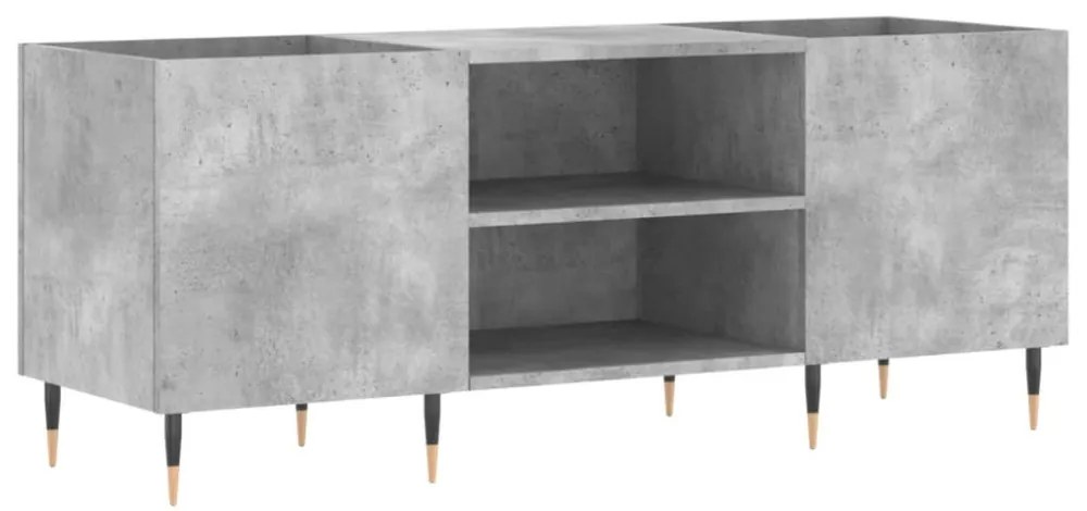 betonszürke szerelt fa hanglemezszekrény 121x38x48 cm