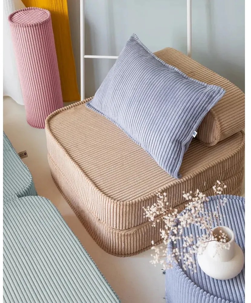 Kék kordbársony párna gyerek kanapéhoz Bolster – Wigiwama