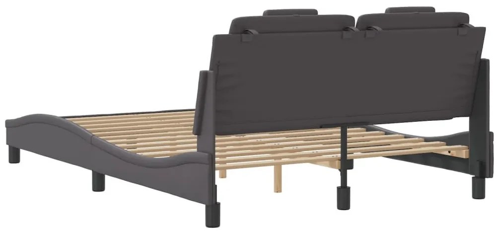 szürke ágykeret Viana LED-ekkel matrac nélkül 140 x 190 cm