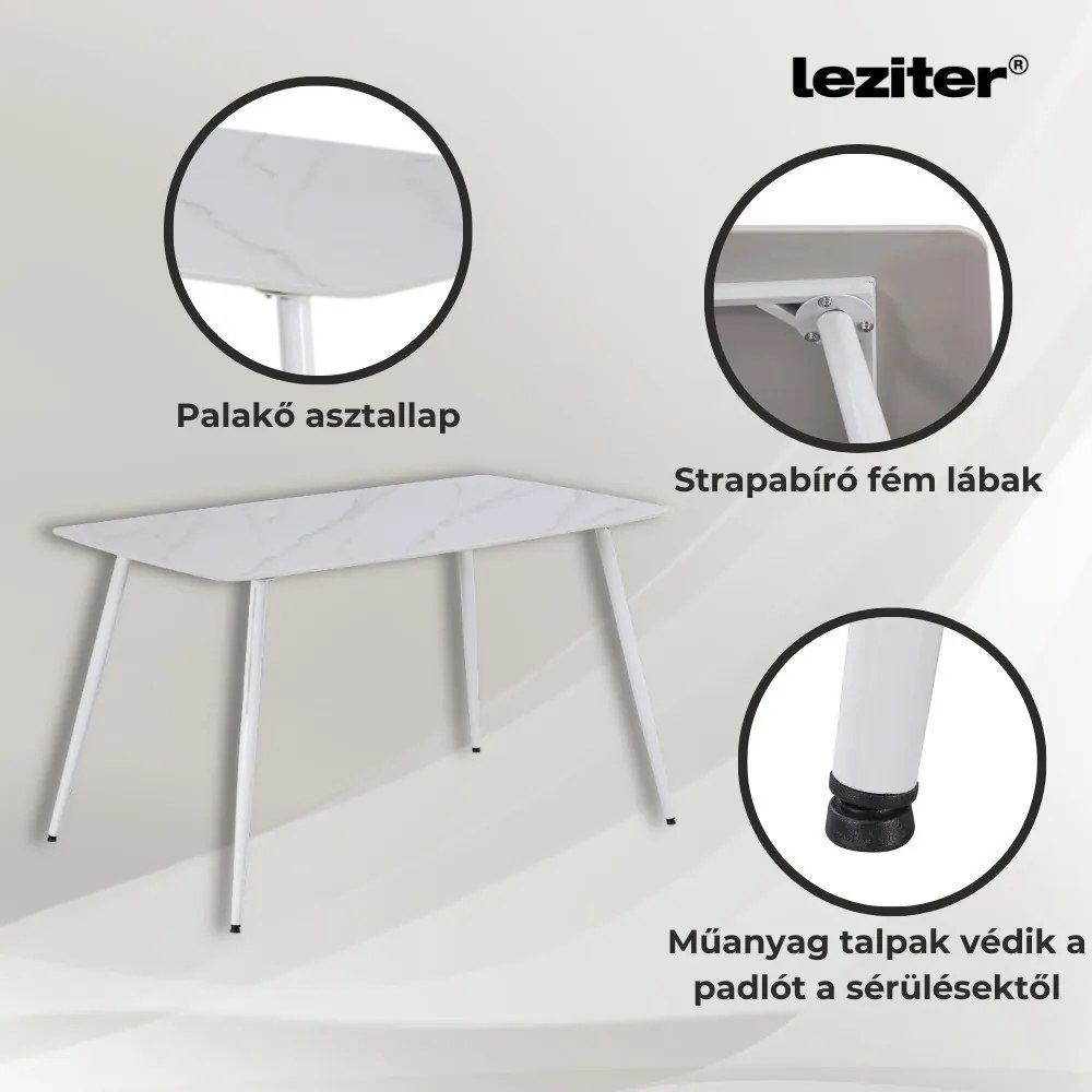 Megan 4+1 étkező garnitúra fehér-szürke