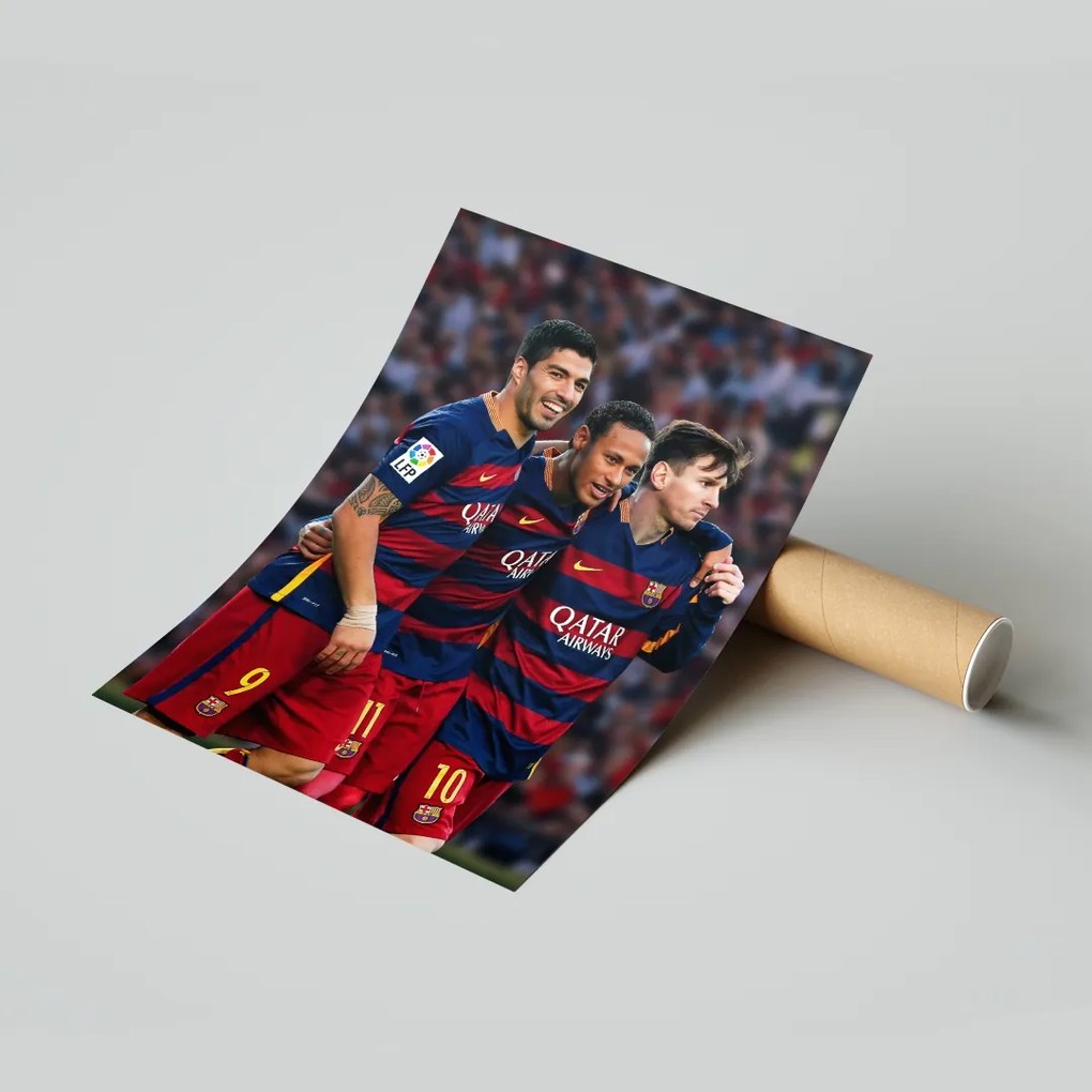 Poszter Lionel Messi, Suarez, Neymar Barca 30x40 Ajándék ötlet