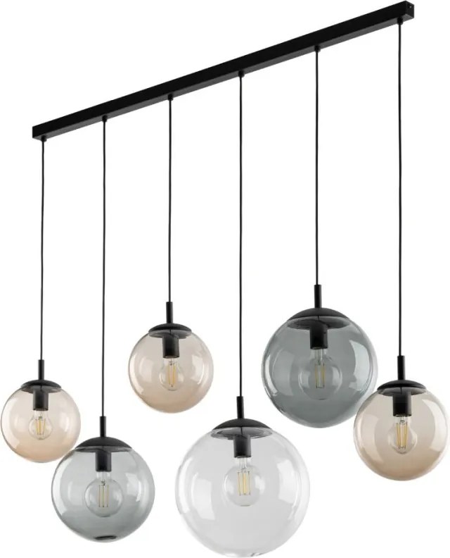 TK LIGHTING 4797 ESME Többágú Függesztett Lámpa Barna, Fekete, Grafit, Átlátszó E27 IP20