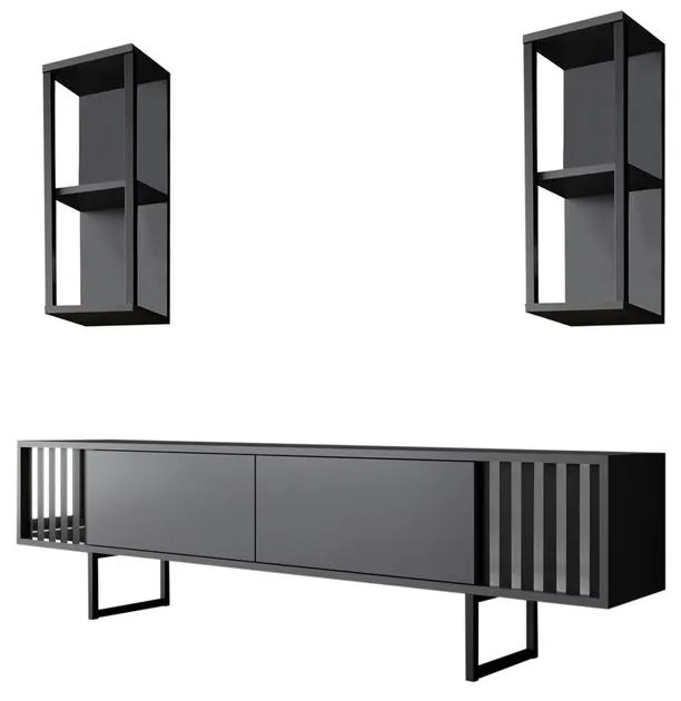 TV szekrény Chrome Line - Anthracite, Black