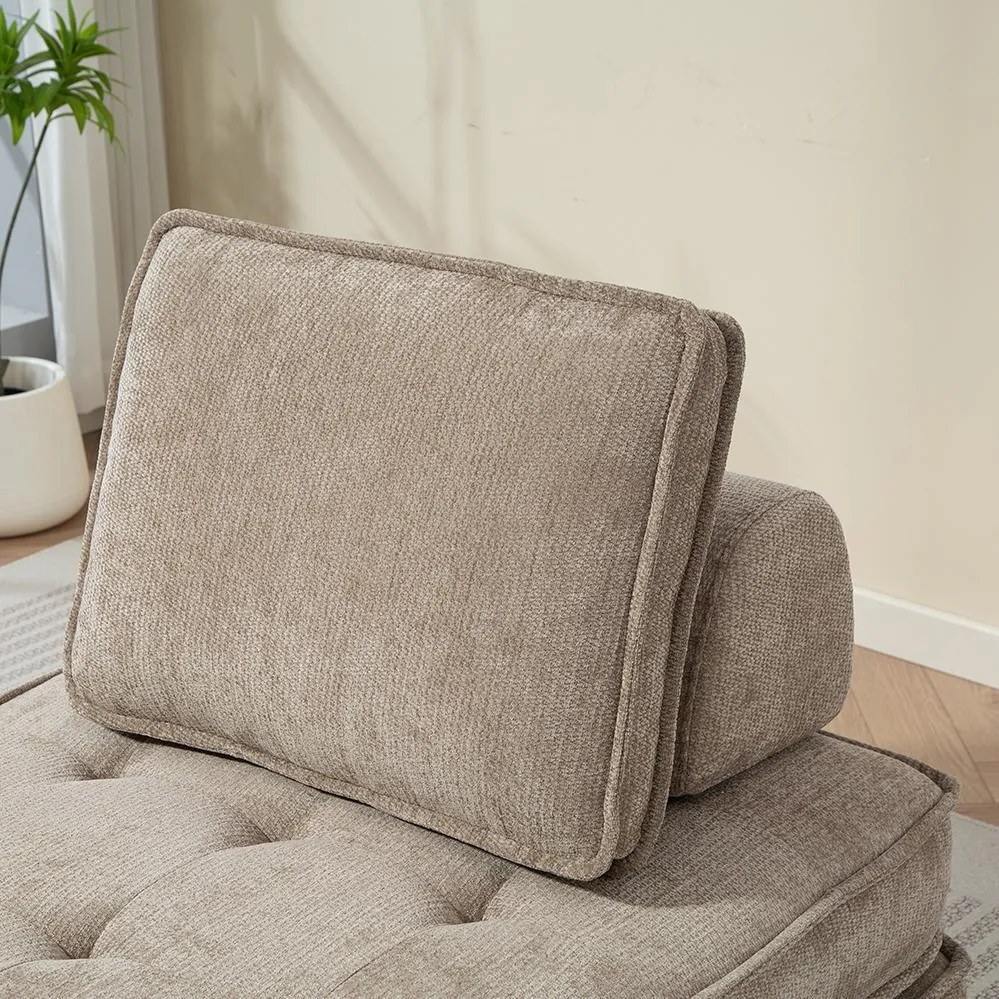 CALMERO kinyitható, multifunkciós kanapé – világosbarna