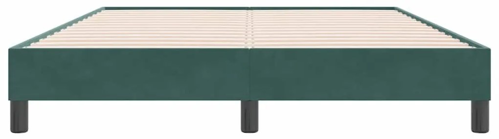 vidaXL sötétzöld bársony rugós ágy matrac nélkül 140x220 cm