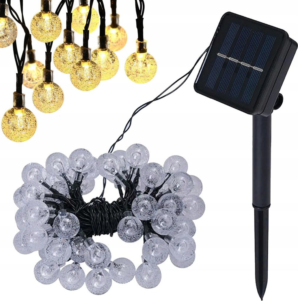 Szoláris Füzér Kertbe, Szoláris Lámpák 100 Led-es Izzóval Erkélyre, 14 méter