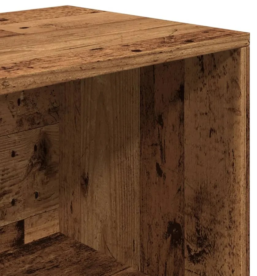 antik fa színű szerelt fa cipőtároló pad 105 x 35 x 35 cm