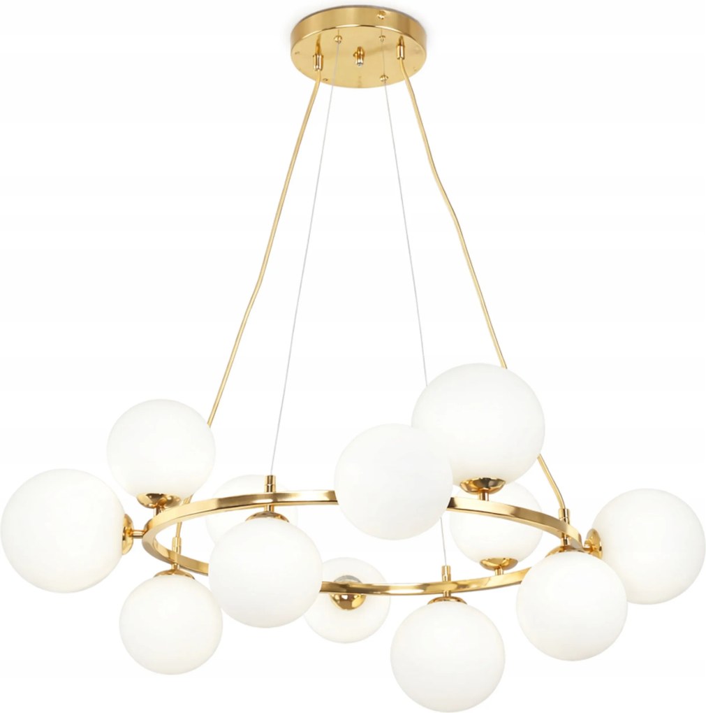 Függőlámpa Mennyezeti Csillár Gömbök arany Modern nagy tejes