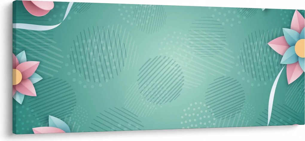 Kép - Körök virággal (120x50 cm)