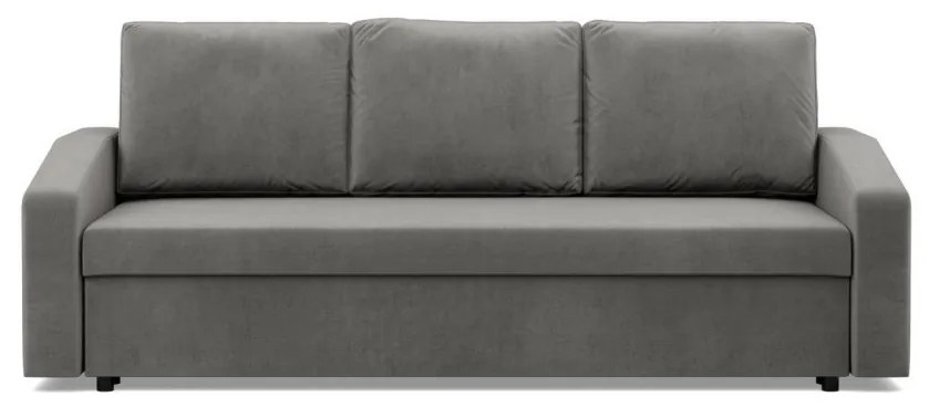 Zeus kanapéágy, bársony, bonell töltet, döntött kartámasz, világosszürke