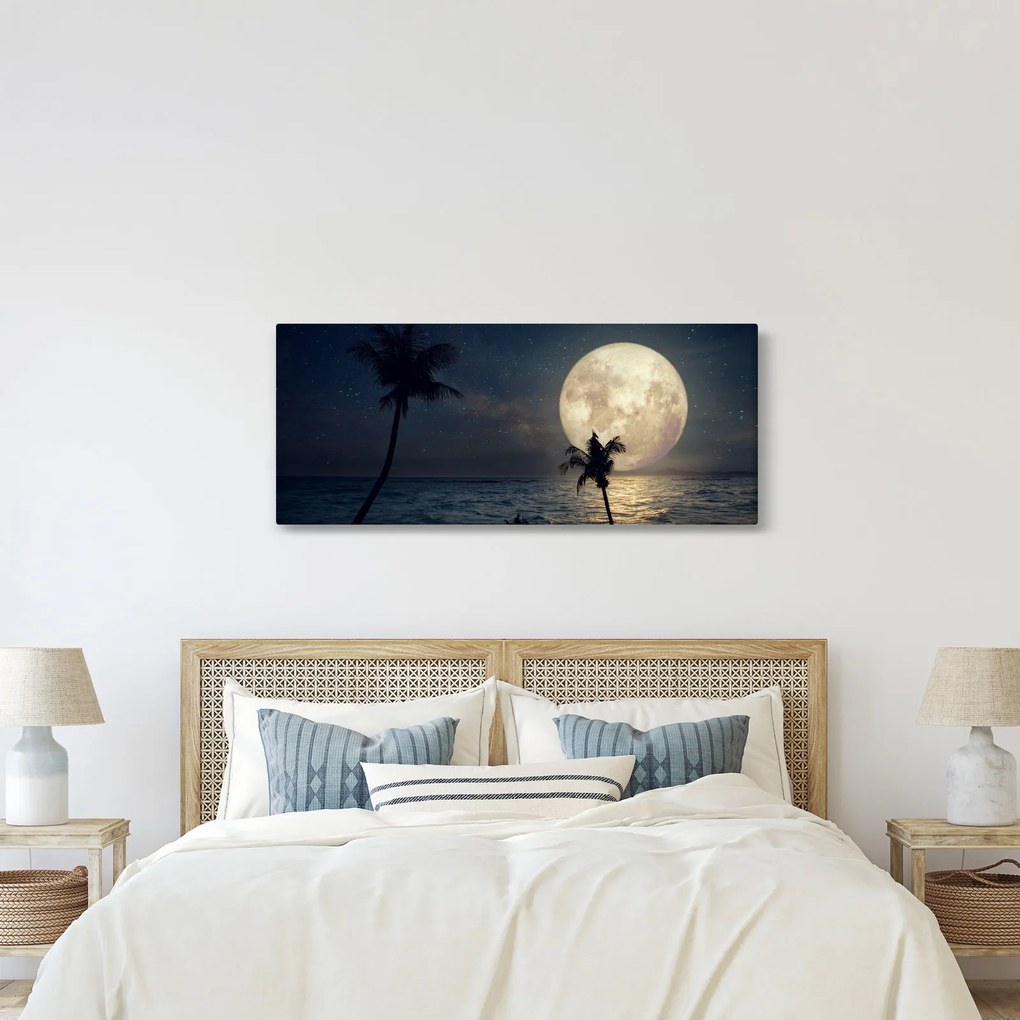 Kép - Strand teliholddal (120x50 cm)