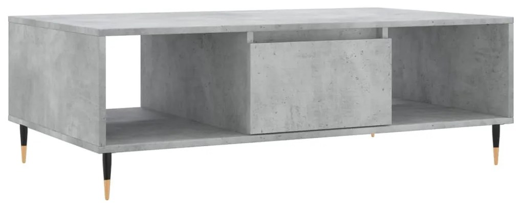 Betonszürke szerelt fa dohányzóasztal 104 x 60 x 35 cm