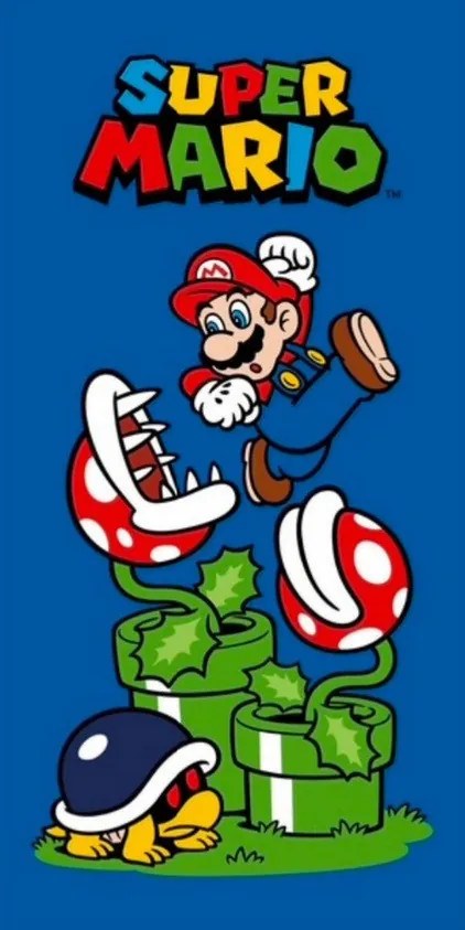 Super Mario Piranha Plants fürdőlepedő, strand törölköző 70x140 cm (Fast Dry)