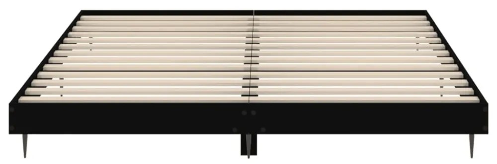 fekete színű szerelt fa ágykeret matrac nélkül 160x200 cm