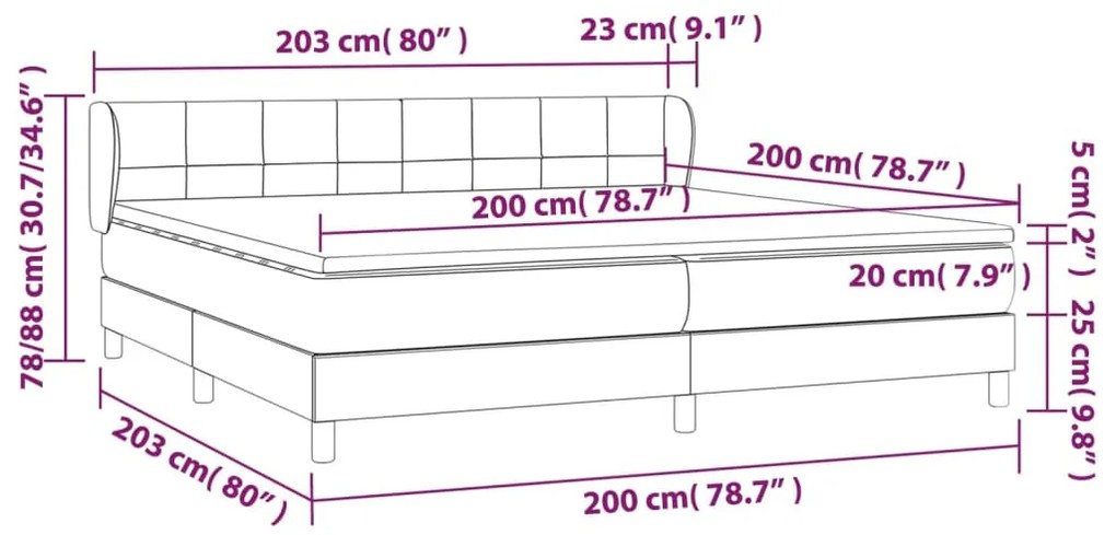 sötétzöld bársony rugós ágy matraccal 200x200 cm