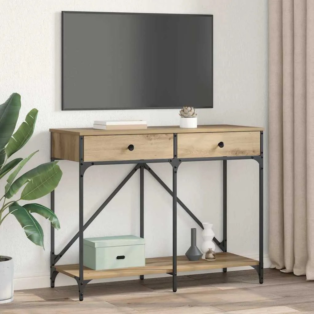 Konzolasztal fiókkal Artisan tölgy 100 x 39 x 78,5 cm Faanyag