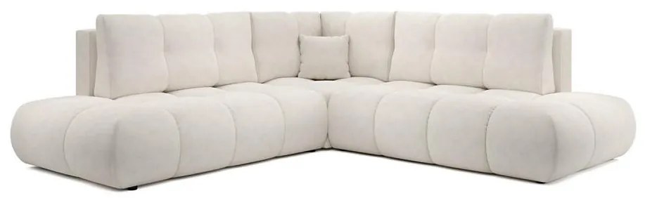 Ágyazható, tárolós kárpitozott L alakú sarokülőgarnitúra ALMADA, balos, bézs