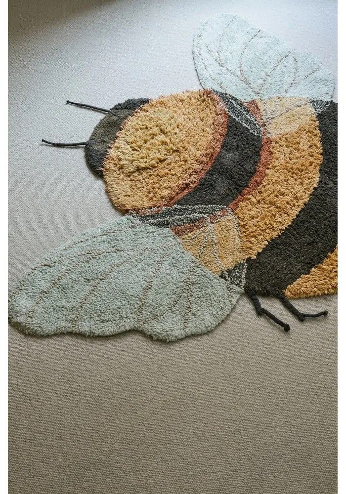 Sárga mosható kézi szövésű pamut gyerek szőnyeg 115x150 cm Bee – Lorena Canals