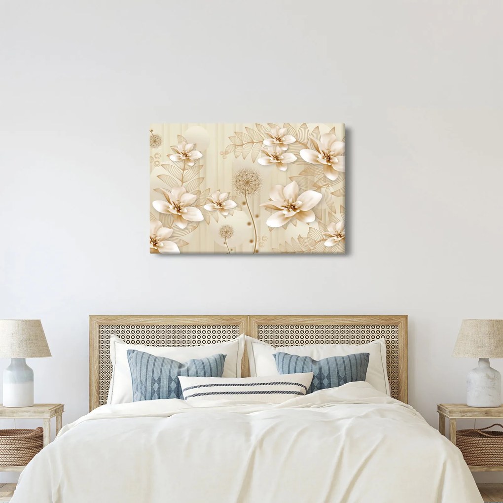 Kép - Arany virágok összetétele (90x60 cm)