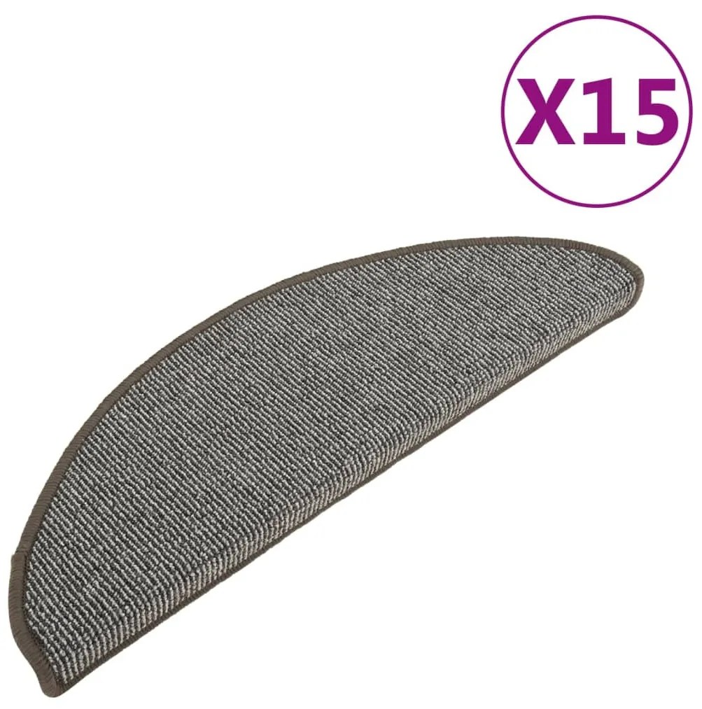 15 db szürke lépcsőszőnyeg 65 x 21 x 4 cm