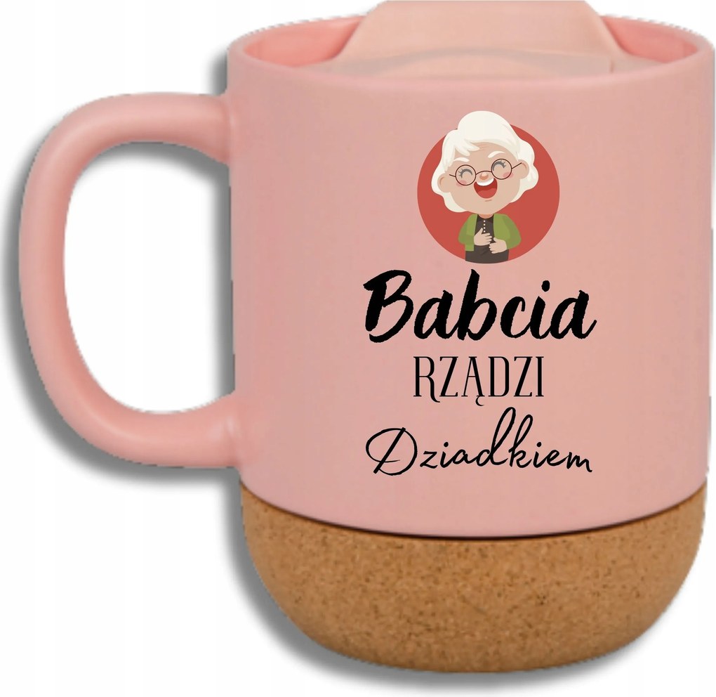 Rózsaszín Bögre Parafa Vicces Ajándék Nagymama Napja Nagymama Uralkodik A Nagypapa