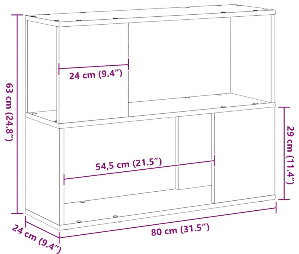 Fehér TV állvány 80x24x63 cm Összeszerelt fából