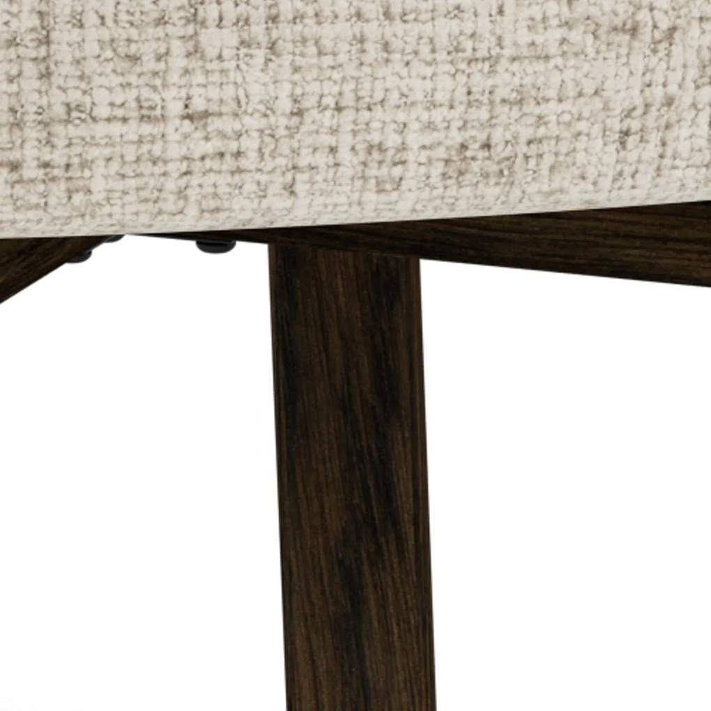 MAZZONI EXPORT DEBORA Bézs (Juto 4 szövet)/füstölt tölgyfa váz (dió árnyalat) - RETRO FA KAGYLÓSZÉK NAPPALIBA ÉTKEZŐBE IRODÁBA