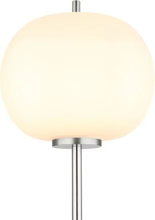 Globo 15345SNO Állólámpa fém nikkel matt, üveg fehér, lábkapcsoló a kábelben, ø: 300mm, M:1600mm, kábelhossz 1800mm, nem tartozék: 1x E27 60W 230V