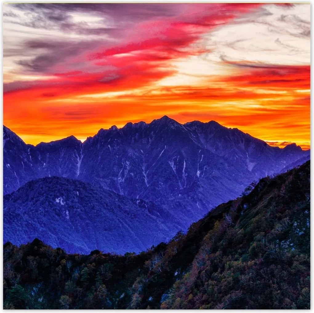 Poszterek 140x140 Hegyi táj nyugattal