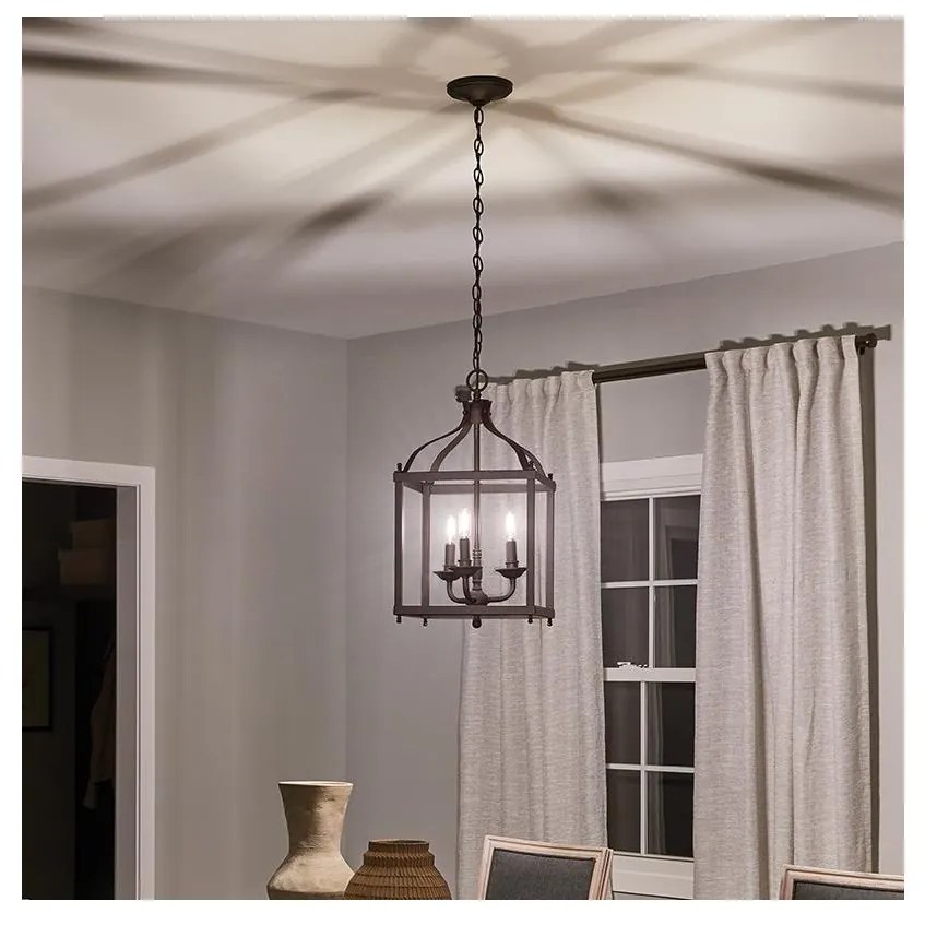 Kichler - Csillár láncon LARKIN 3xE14/60W/230V antracit