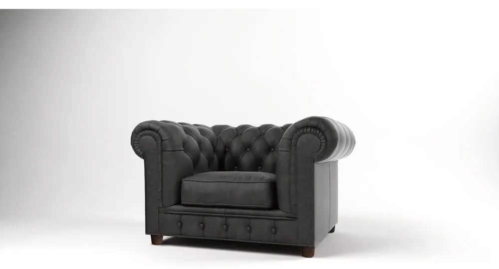 Antracitszürke bársony fotel Cambridge – Ropez