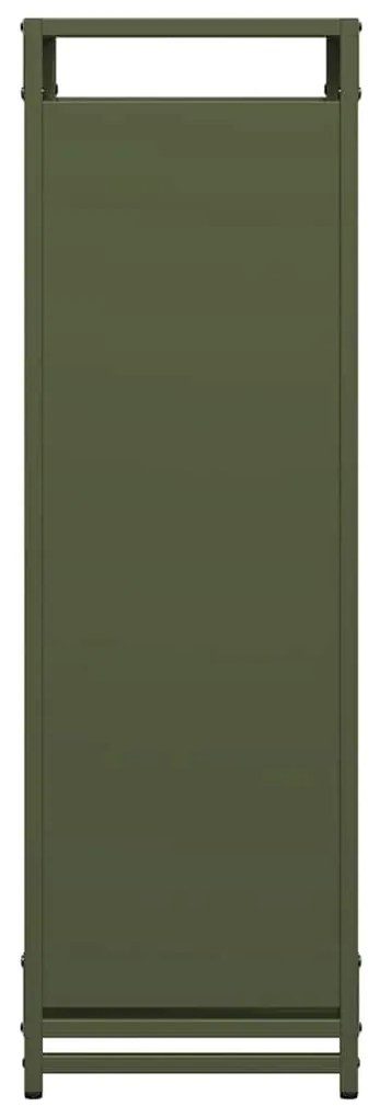 olívazöld hidegen hengerelt acél tűzifatároló 44x28x90 cm