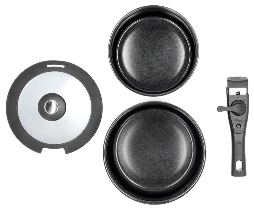 Alumínium lábas készlet levehető nyéllel, fedővel, tapadásmentes felülettel, 2 db-os 2,4 l – Holm