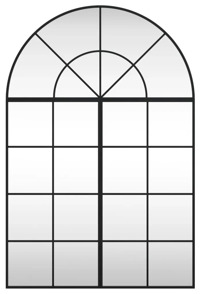 fekete ívelt vas fali tükör 80x120 cm