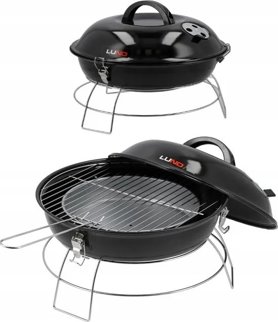 Hordozható Faszenes Grill Hordozható Krómozott Nyárs Grillrács Lund 99921