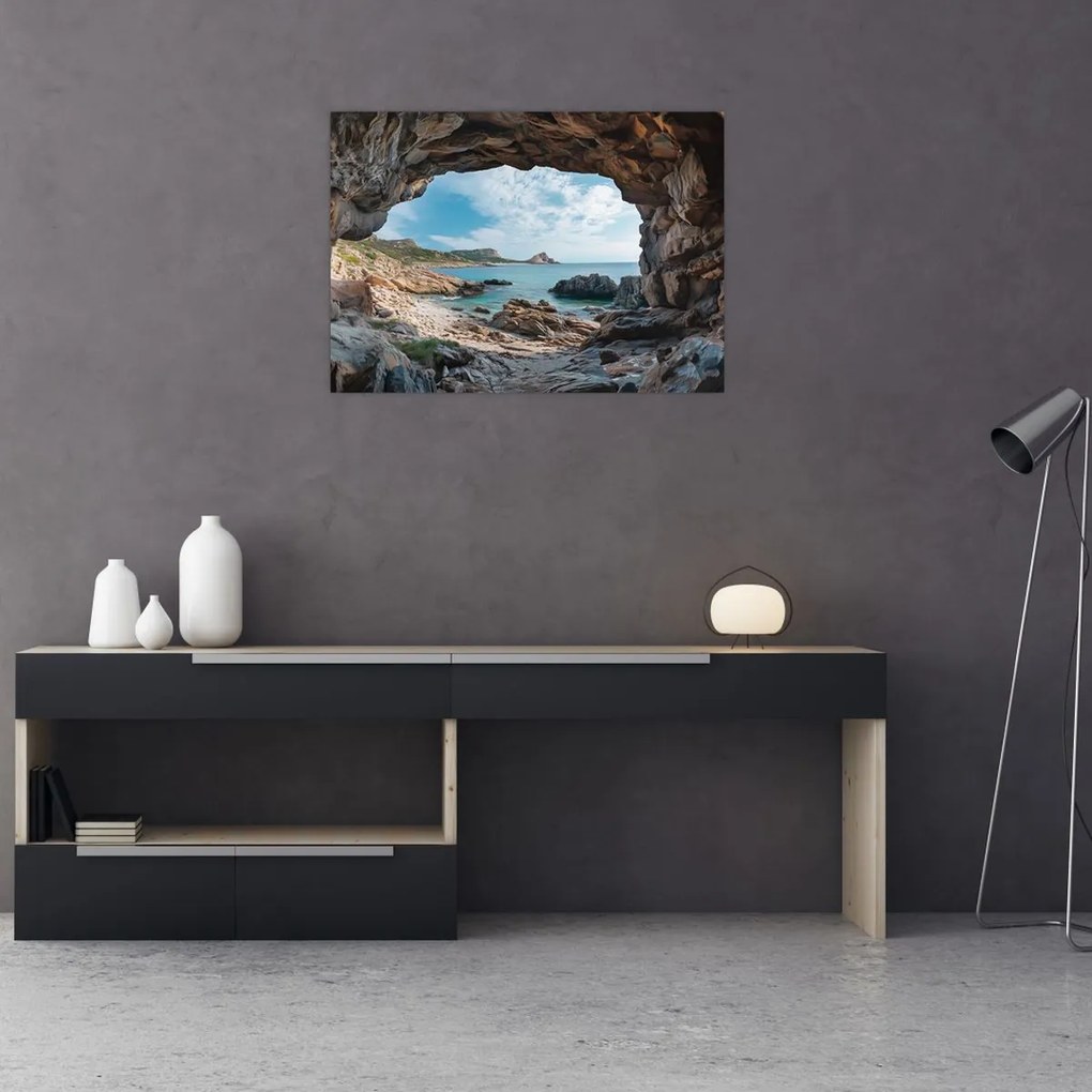 Kép - Barlang a tenger mellett (70x50 cm)