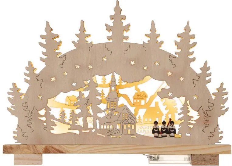 NEXOS Karácsonyi fényív 10 LED meleg fehér elem