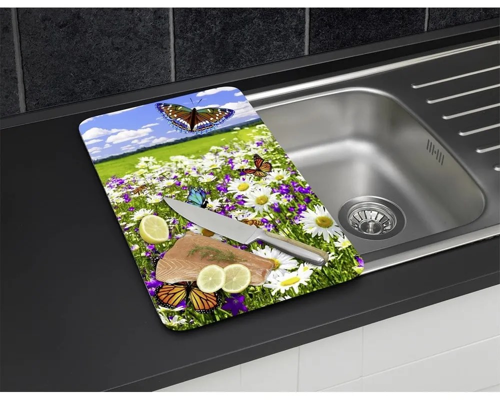 Edzett üveg tűzhely fedőlap szett 2 db-os 52x30 cm Summer Meadow – Maximex