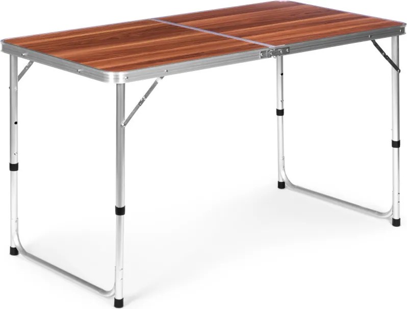 Kerti asztal, MultiGarden GMFC-FY12060, barna, 120 x 60 cm, összecsukható, állítható magasság (60–70 cm), hordfogantyúval, teherbírás: 50 kg