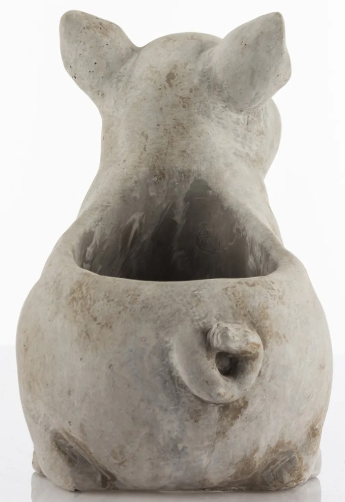 Cement Szürke virágtartó kaspó, Bézs 20,5x13,5x24cm