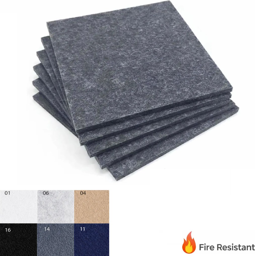 Bilnora extra sűrű akusztikai filc falpanel 120x120x1,2cm, több féle színben - 1 fehér