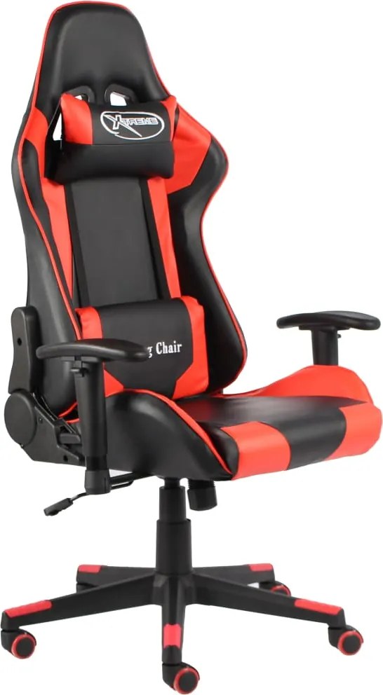 vidaXL piros PVC forgó gamer szék