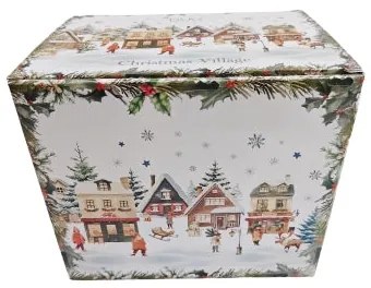 Karácsonyi porcelán nagy jumbo bögre díszdobozban Christmas Village 1000 ml