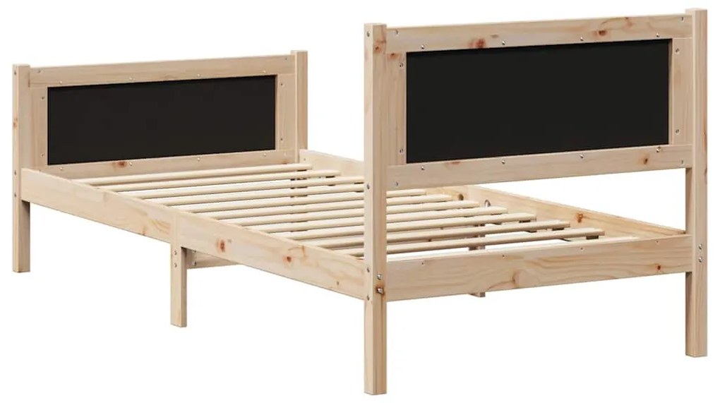 Ágykeret fejtámlával Barna és taupe 90 x 200 cm Tömör fenyőfa